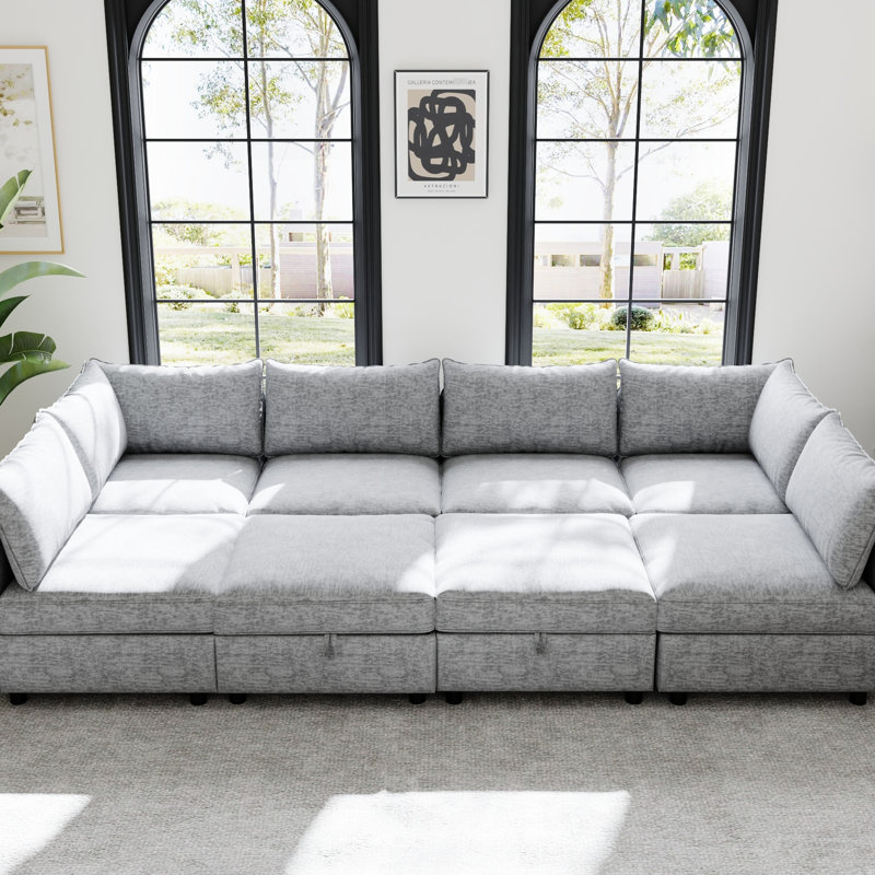 Canapé modulaire modulaire, siège convertible avec rangement, canapé-lit modulaire, combinaisons modulaires flexibles en tissu pour le salon