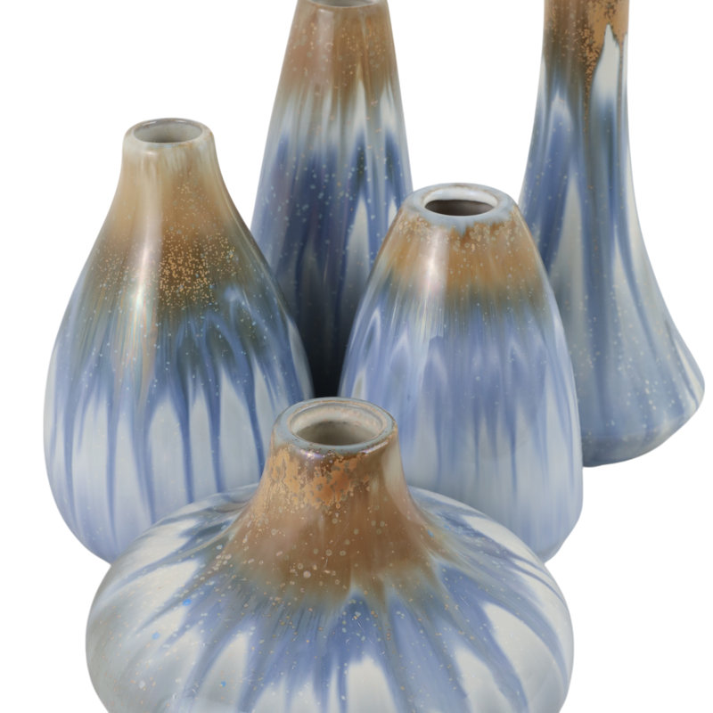 Ensemble de 5 vases en céramique 4/5/6/7/8 "Gresham, Ivoire ivoire
