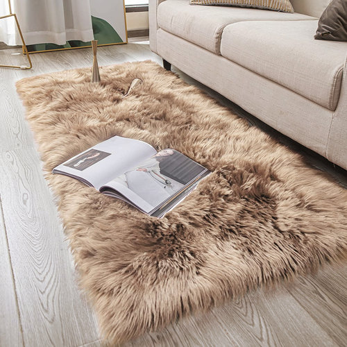 Mercer41 Malaiah Handmade Faux Sheepskin Beige Rug & Reviews | Wayfair