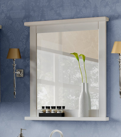 Bradlee Flat Wall Mirror with Shelves