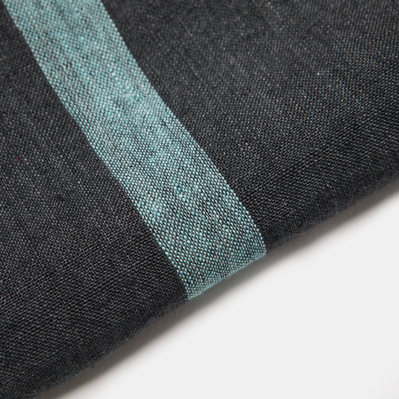 Reversible Linen Napkin, Charcoal/Aqua