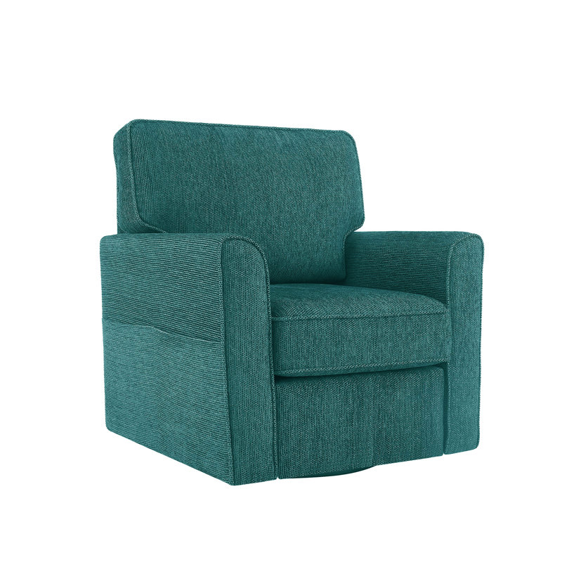 Upholstered Swivel Armchair, Blue