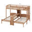 Lit superposé simple au-dessus de simple et simple avec bureau intégré et tablettes de rangement, lampe de lecture-1164727020