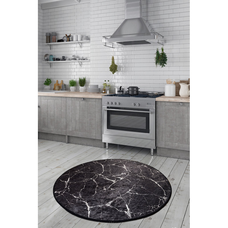 Luxurious Round Carpet, 55.1 inches Diameter, 100% Polyester, 0.4 inches Pile Height | Antibacterial, Non-Slip Underside, Machine Washable at 86°F | Perfect for Living Room, Bedroom, and Kids' Play Areas
