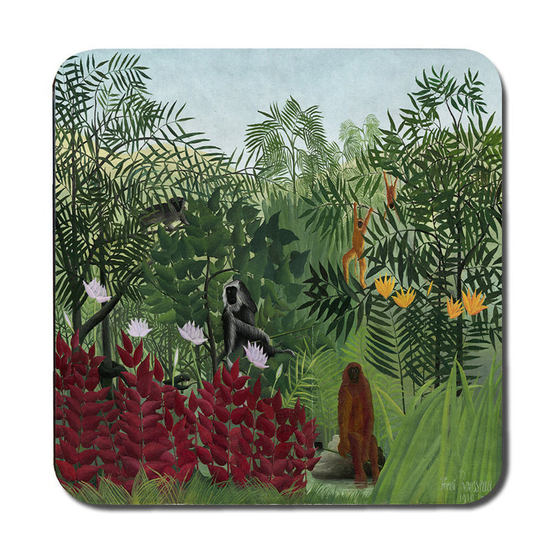 Jungle Rainforest Placemat And Coaster Set With Orangutans
