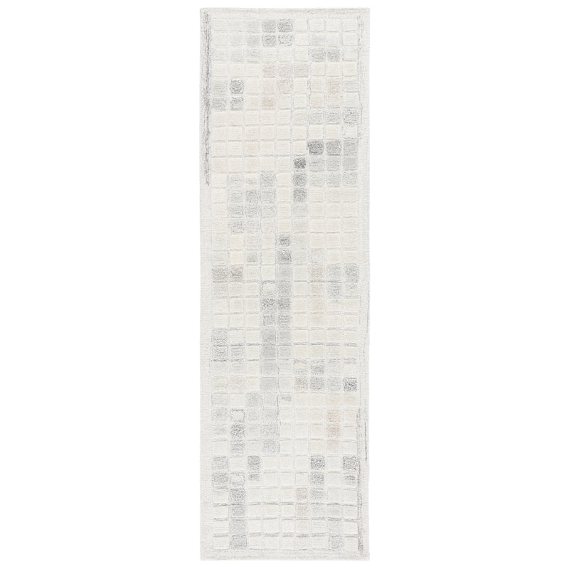 Ebony 375 Area Rug In Ivory / Grey, Runner 2'3" x 8'
