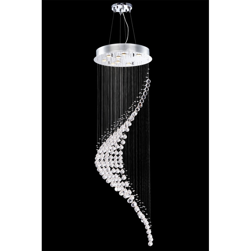 Crystal Rain 8 - Light Dimmable Chandelier, Swarovski Strass