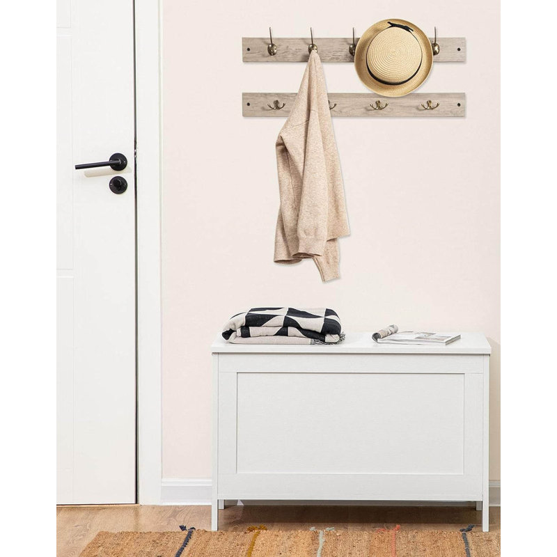 Wood Storage Bench, White