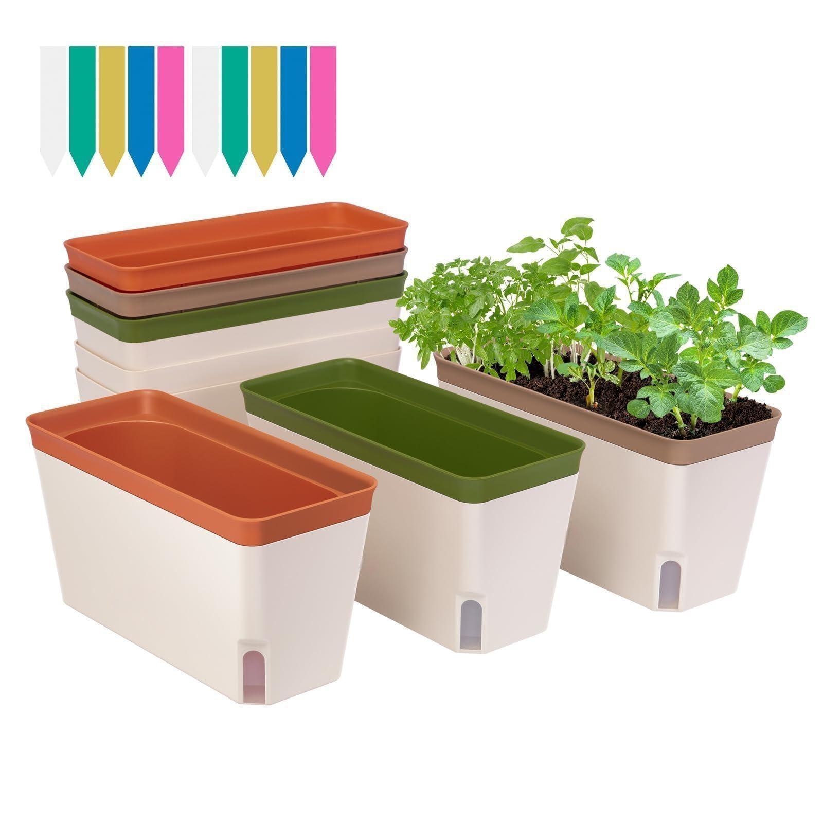 Arlmont & Co. Self-Watering Planters, 6-Pack 10.5 Inch Compact ...