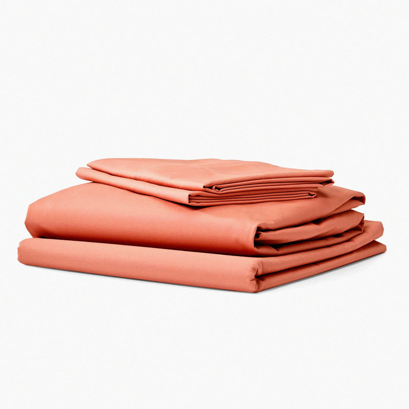 CoolCotton Percale 4-Piece Sheet Set - Deep Pocket, Hotel Quality Soft Cooling Sheets - Fitted Sheet, Flat Sheet, 2 Pillowcases - Queen Size