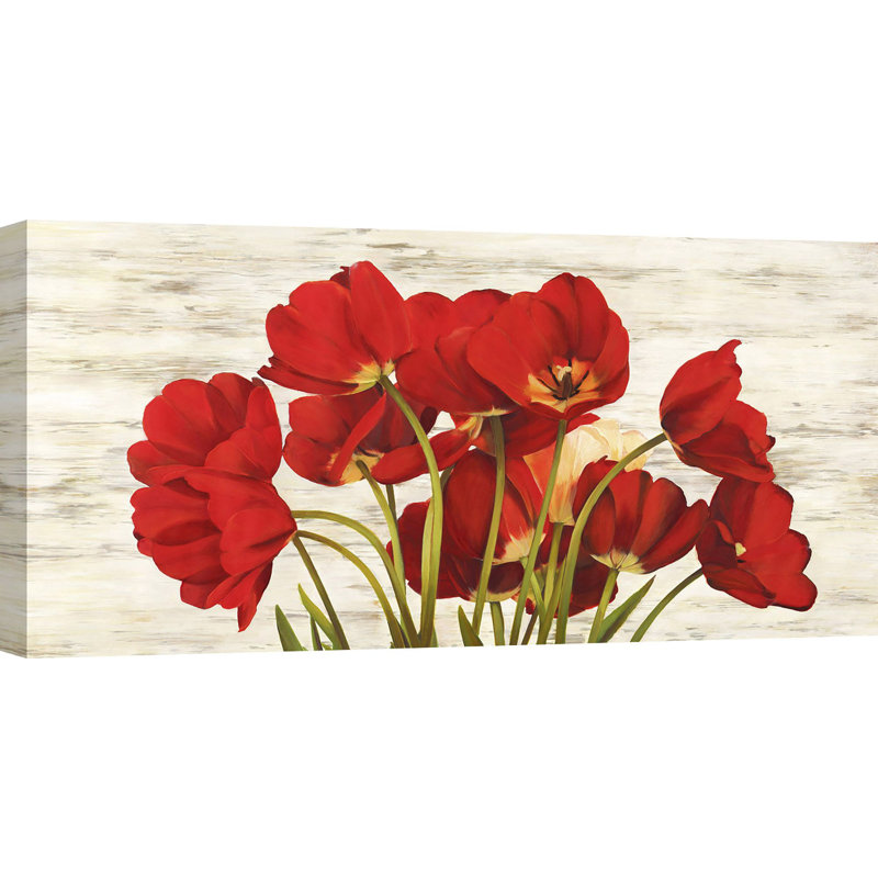 French Tulips 1 Piece Wrapped Canvas Painting, 50cm H x 100cm W x 4cm D