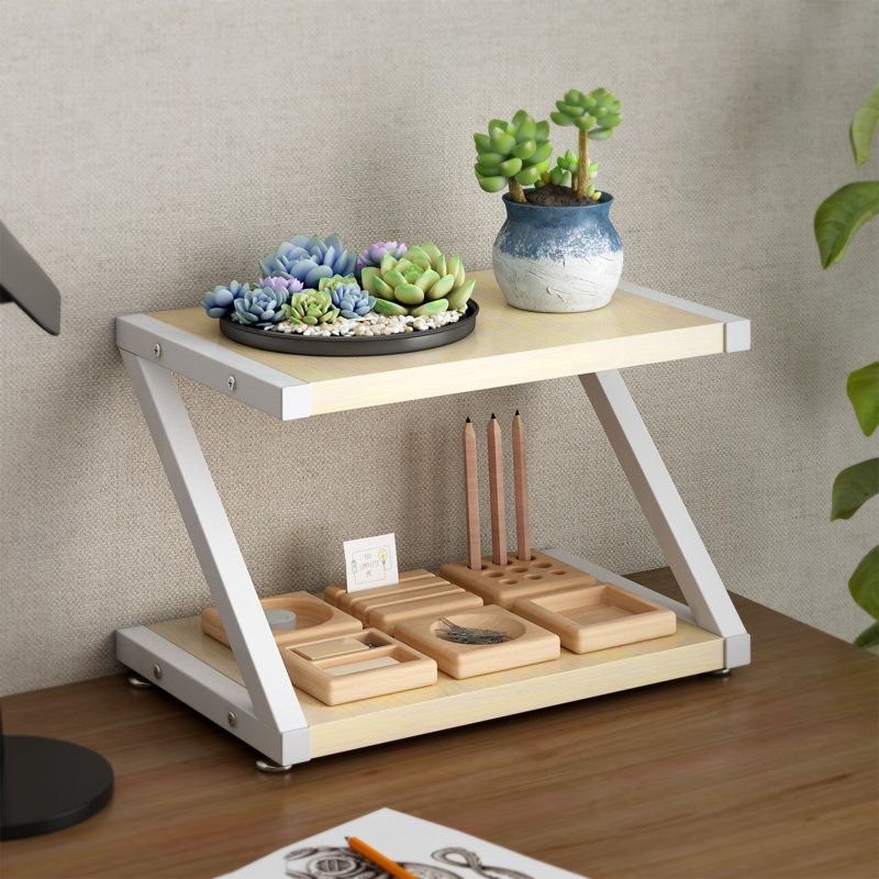 11.3'' H X 17.4'' W Desktop Printer Stand with Storage Shelf – Adjustable, Anti-Skid Feet, and Easy Assembly for Home & Office