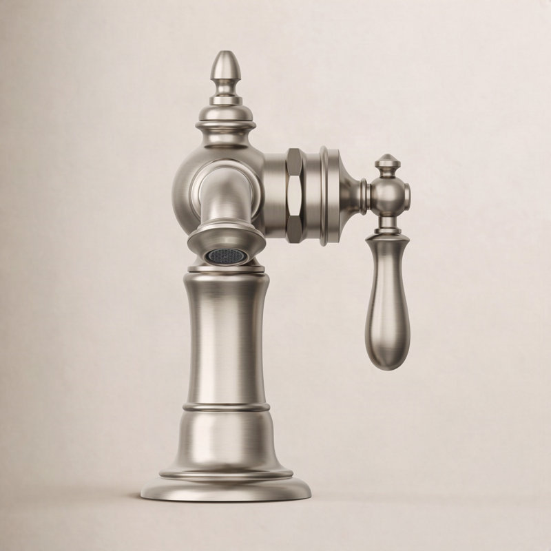 Artifacts® Single Hole Bathroom Faucet with Drain Assembly, Vibrant Brushed Nickel