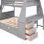 Lit superposé simple au-dessus d'un lit double avec bureau, lit gigogne, 3 tiroirs - valeur grise en lit double, lit gigogne et rangement dynamique-2026092771