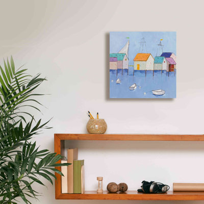 «Boat House Row Dark Blue Sky» par Phyllis Adams, art mural sur toile