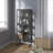 Benvolio 65.35-inch Black Four Door Metal Storage Cabinet with Fluted Clear Doors
