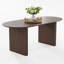 Table de salle à manger ovale scandinave cannelée de 170 cm (67 po) en bois, fini noyer-1381785619-1381785620