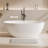 63'' x 29.5'' Freestanding Soaking Solid Surface Bathtub in White Gloss-117327844-119749314
