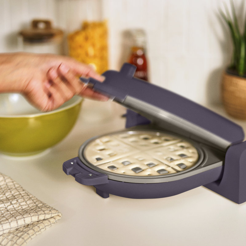Bella Flip-N-Store Ceramic Waffle Maker, Plum