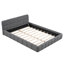 Grand lit plateforme tapissier avec tissu épais, lit au sol avec structure solide, gris-1684973785