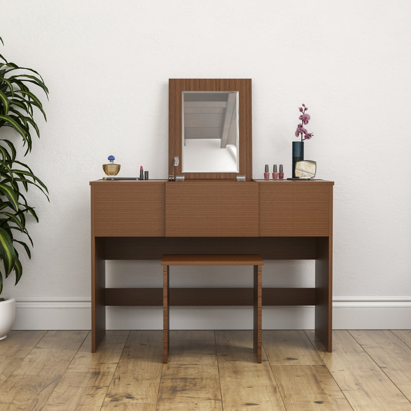 Muskoka Dressing Table with Mirror, Walnut