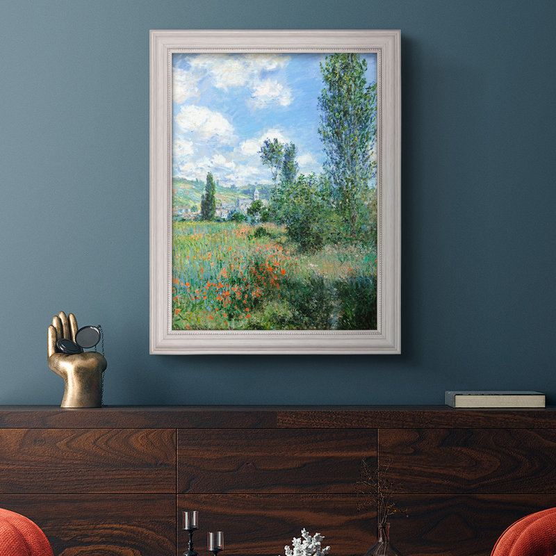 Vue de Vétheuil - Peinture encadrée, H 20 po x l 16 po x P 2,5 po