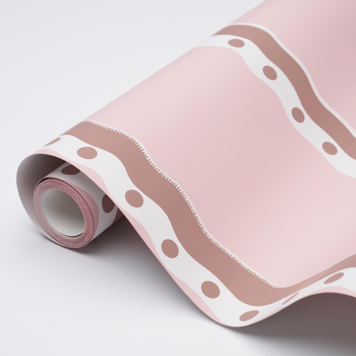 Schumacher Rousseau Wallpaper Roll, Cocoa/Blush