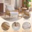 Fauteuil d'appoint 2 pièces en chenille beige avec coussin-570118650
