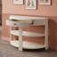 Élégante console demi-lune avec un design cannelé distinctif et un rangement pratique-2014150328