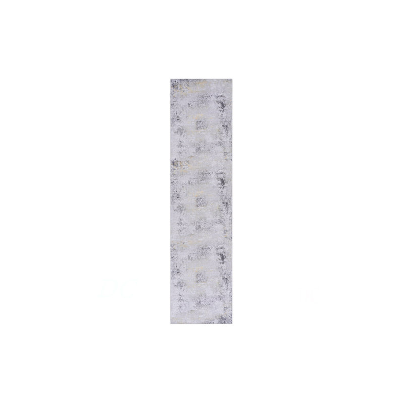 Gold Washable Rug 2'6'' X 10' Runner Rug (2'6'' X 10'), Gray, Runner 2'6" x 10'