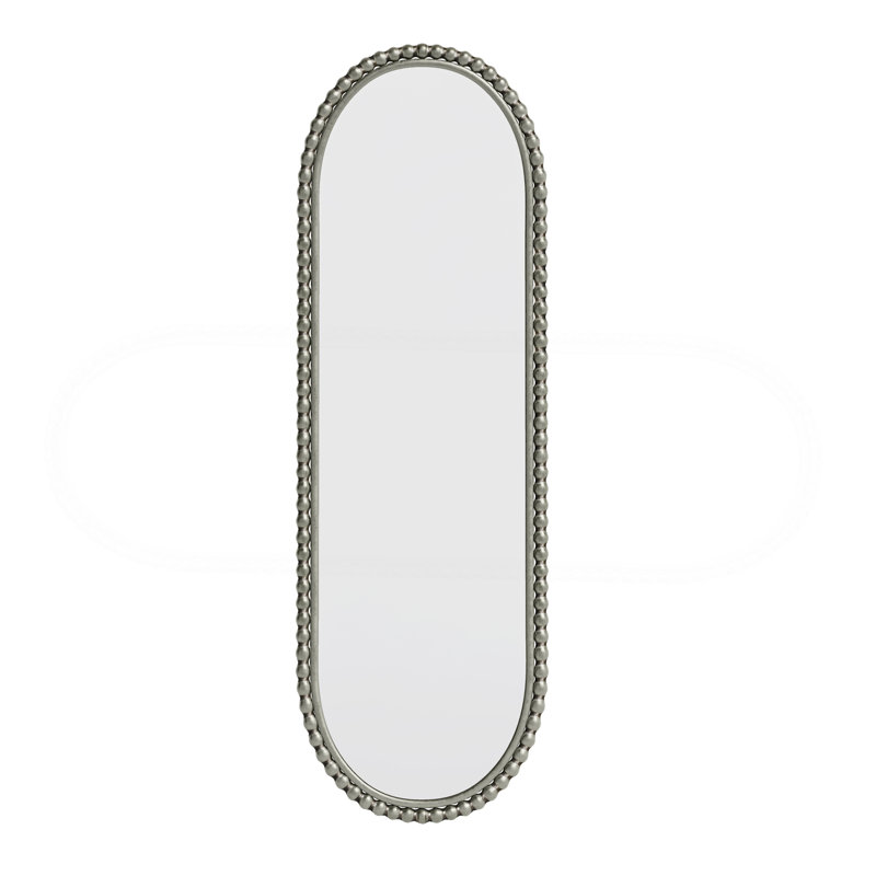 Iron Art Oval Retro Mirror, Antique Effect,Wall Hanging,Suitable For Living Room,Bedroom, Entrance, Silver