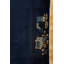 Antique Peking Chinese Allover Floral Navy 1900s Rug