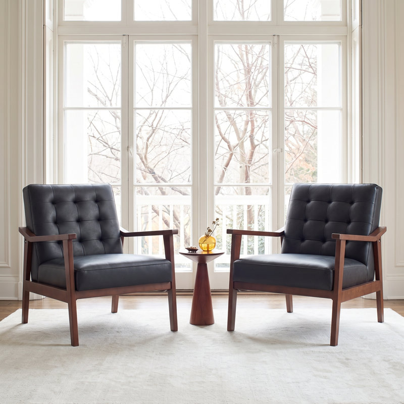 Fauteuil rembourré, Noir