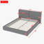 Grand lit plateforme tapissier en lin avec tête de lit-133420269