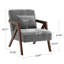 Fauteuil d'appoint rembourré en bois massif avec coussin supplémentaire Juriana-601650467