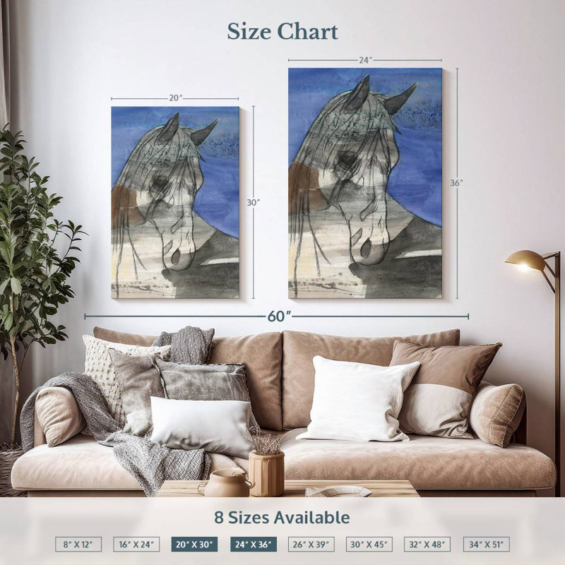 Cheval au clair de lune Brampt, H 36 po x l 24 po