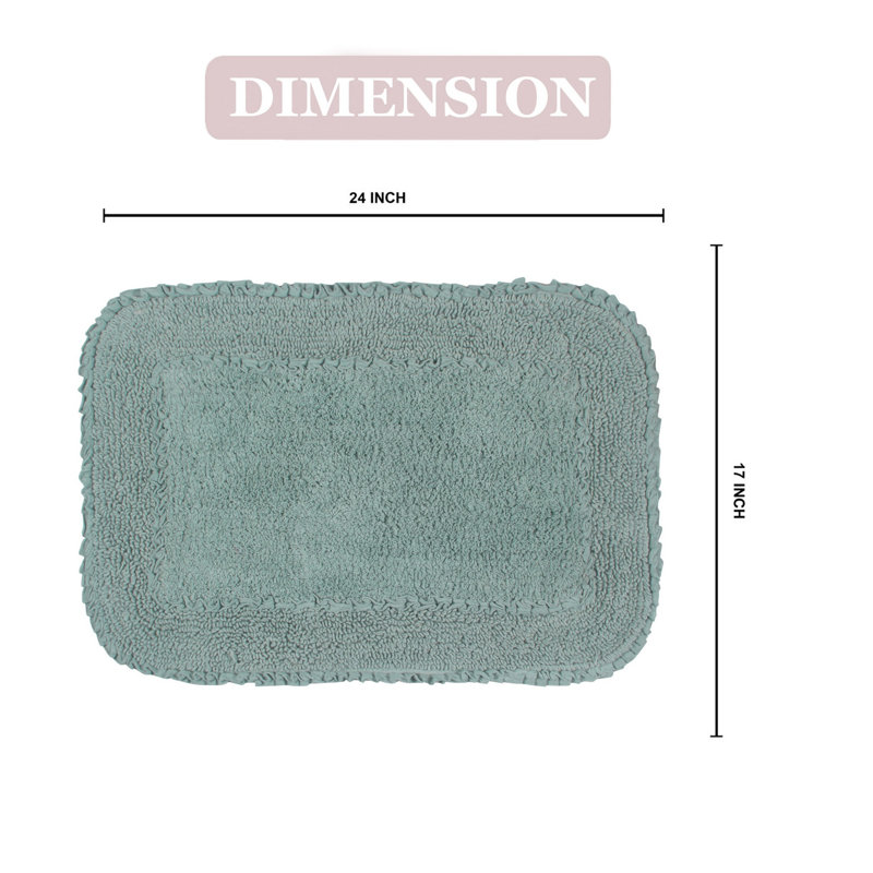 Maytham Bath Rug, Blue, Rectangle - 17" W x 24" L