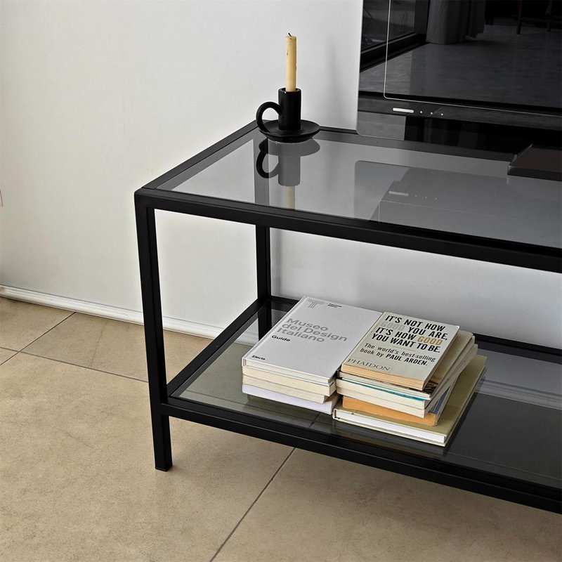 Keikei Unfinished TV Stand, Black