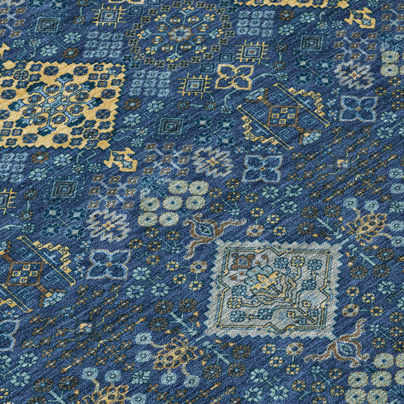 Machine Washable Indoor/Outdoor Chantille ACN2477 Global Rug, 8' x 10', Navy