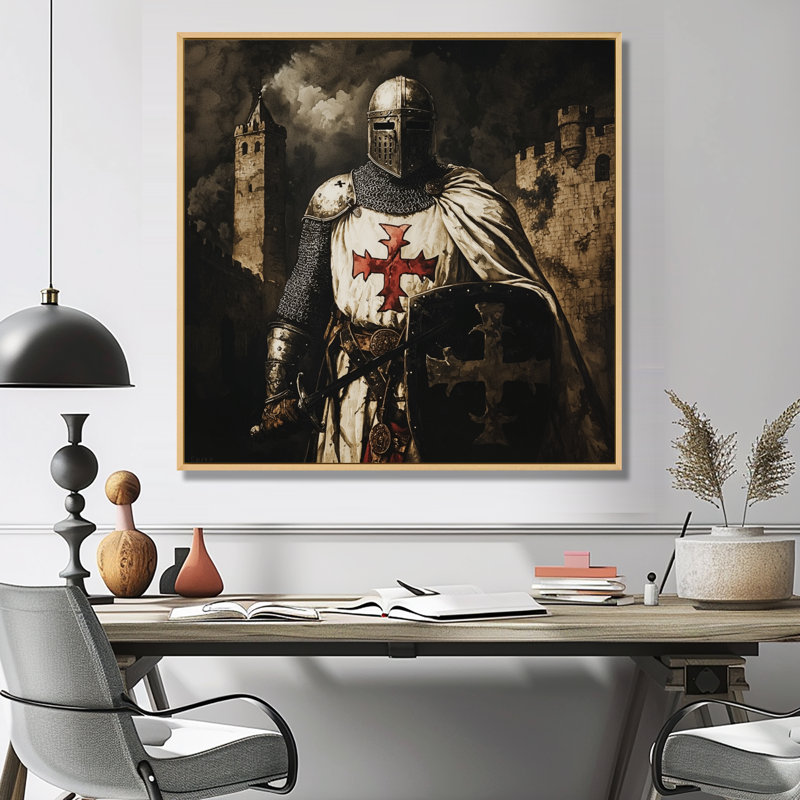 Kerbi - Americana, art mural, Impression encadrée flottante, Crème, crème, H 16 po x l 16 po