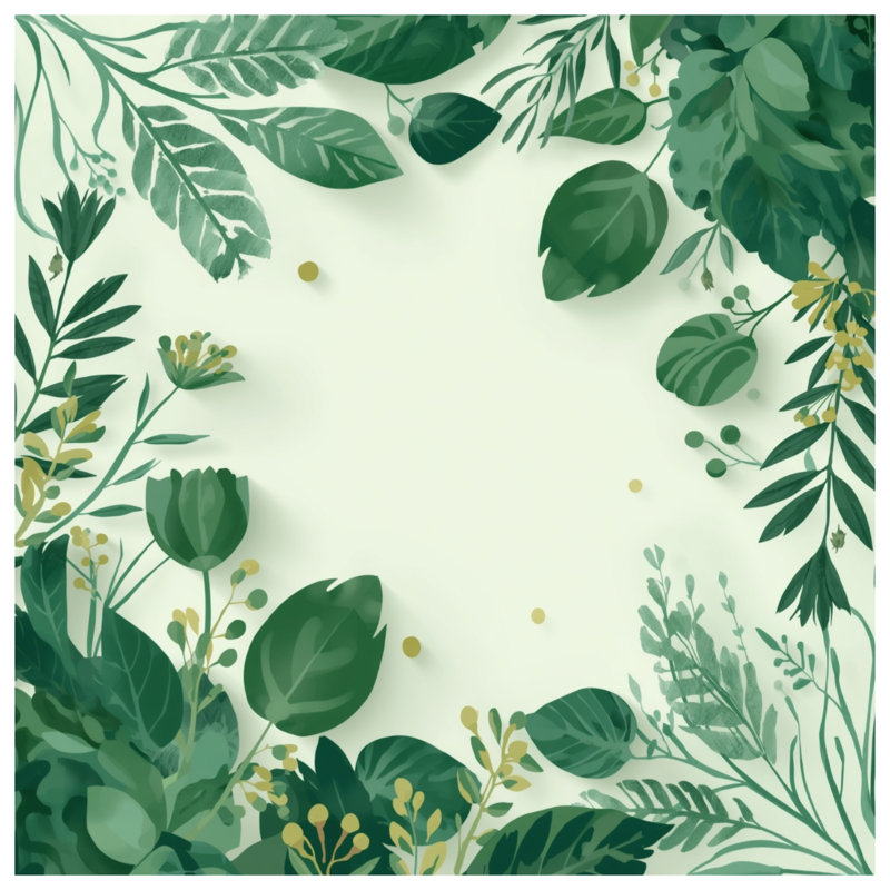 Green Leafy Border Bath Mat, 34in W x 21in L