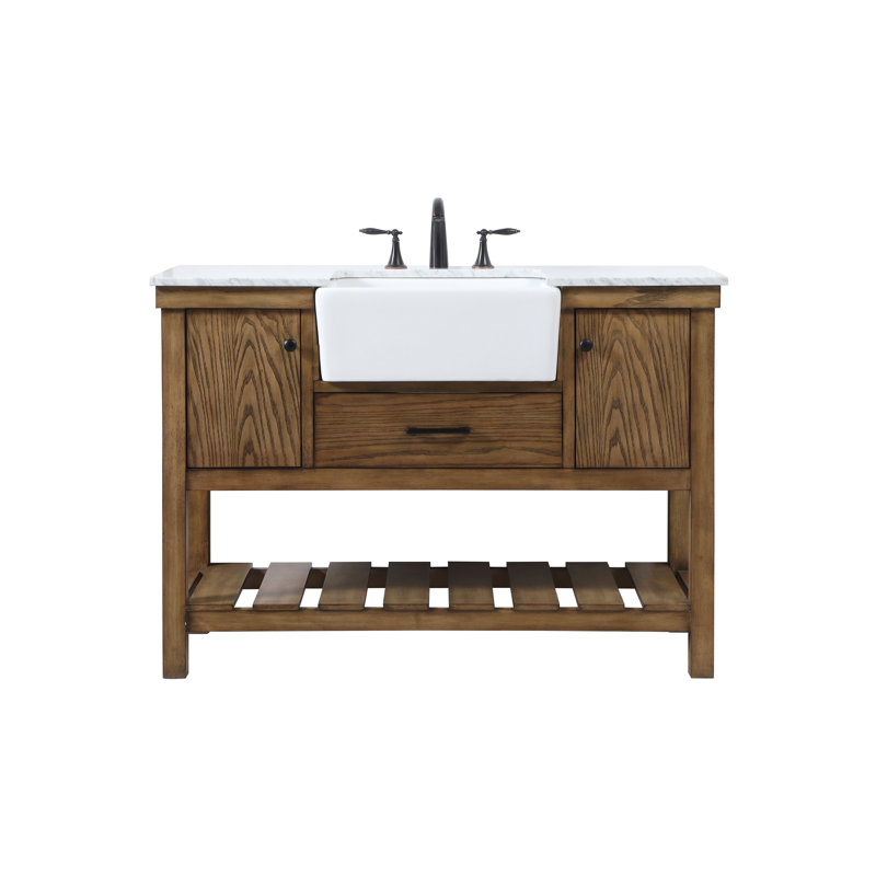 Ensemble de meuble-lavabo simple 48 po Pelaghia, Bois flotté