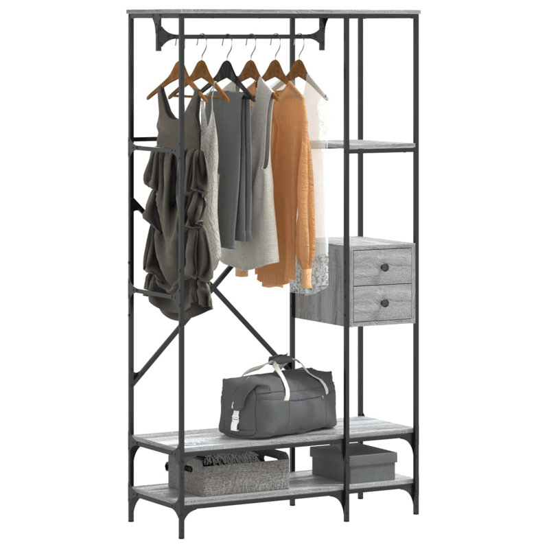Carmie 97cm Clothing Rack, Grey Sonoma