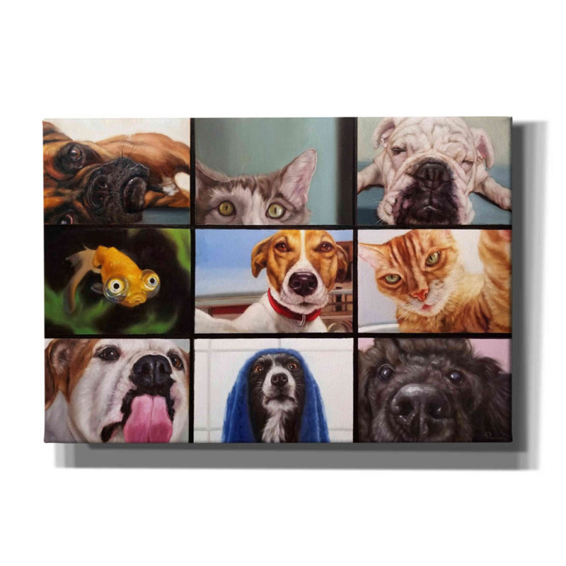 «Animal Zoom» par Lucia Heffernan, art mural sur toile, H 18 po x l 26 po x P 0,75 po