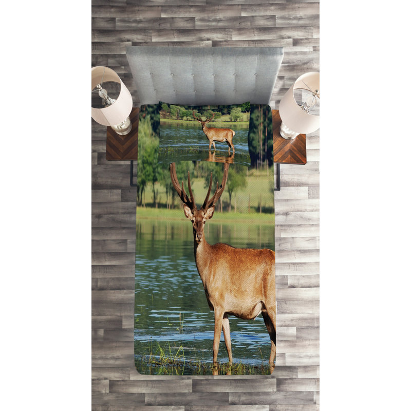 Rustic Polyester Coverlet, Twin Bedspread + 1 Sham