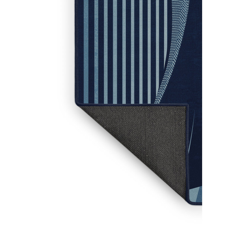 Tapis rayé gris moelleux Soft, 5 x 7