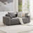Makassar 78“ Square Arm Loveseat Modular Chenille Sofa-874300225