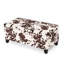 Velours brun multi contemporain pour rangement, 39,00 de largeur, 19,00 de profondeur, 16,25 de hauteur, rangement à charnières avec look, l, P, H, couvercle à charnières