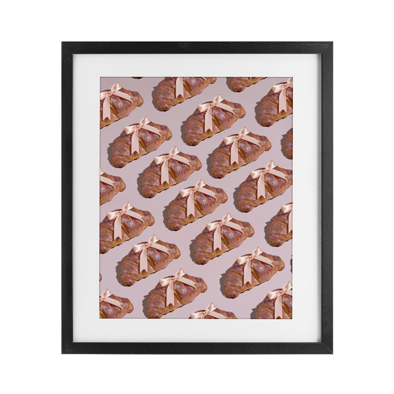 Croissants avec rubans, impression encadrée sous verre, conception par Lish Creative, 21 x 17