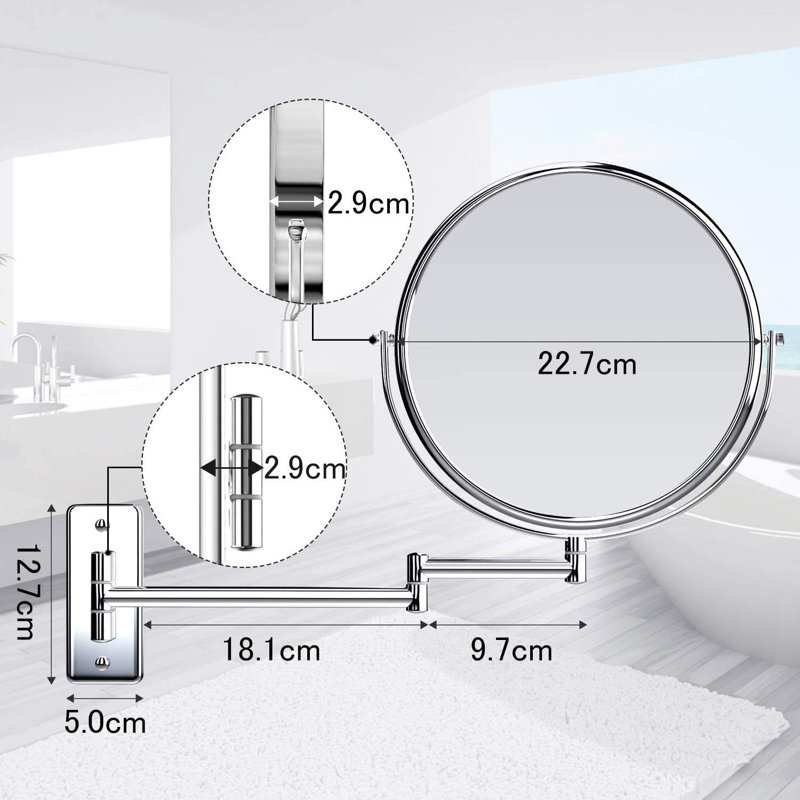 Ffyon Metal Flat Wall Mirror